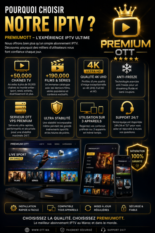 Pourquoi Choisir Notre IPTV PremiumOTT ?